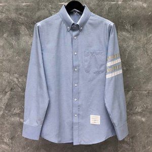 Thom brown grey and white bar sky blue shirt